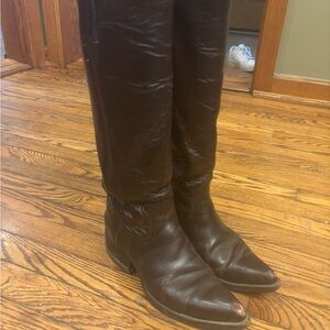 Joe Hall El Paso, Tx Vintage Brown Leather Boots tall